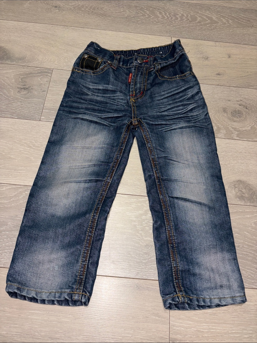 Relaxed Fit Men's Washed Blue Jeans